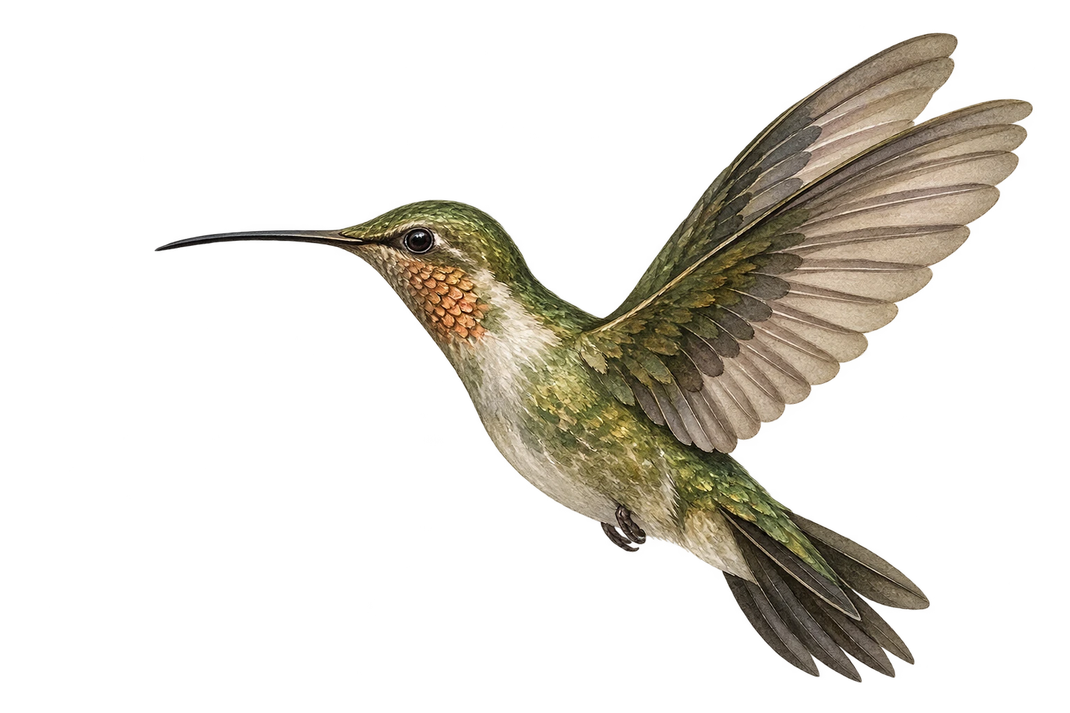 Colibrí en acuarela